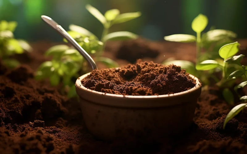 used coffee grounds garden